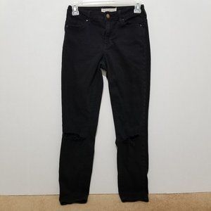 Bullhead jeans 24 High Rise Skinniest Ankle ripped torn knee holes denim grunge